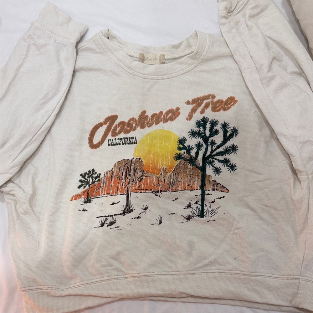 Altar'd State Cream and Orange Graphic Top